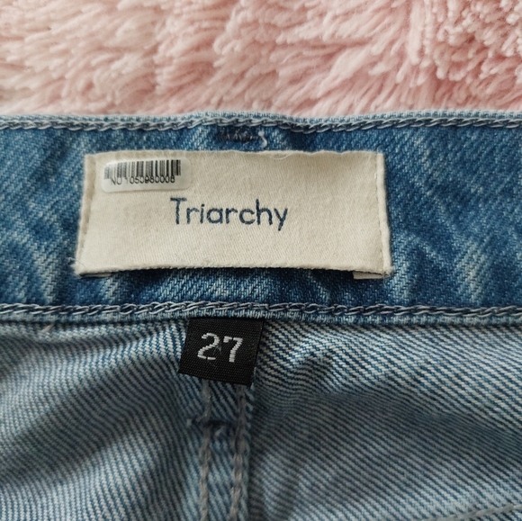 TRIARCHY Cropped Mid-rise Straight-leg Jeans Size 27 - Picture 8 of 13